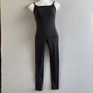 Aritzia Wilfred Free Divinity Unitard XS Black Adjustable Strap Jumpsuit